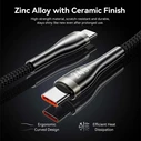 USB Cable VENTION Nylon Braided USB 2.0 Type C Male to Type C Male 5A 1.2m Black Zinc Alloy CTYBAV