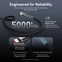 USB Cable VENTION Nylon Braided USB 2.0 Type C Male to Type C Male 5A 1.2m Black Zinc Alloy CTYBAV
