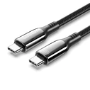 USB Cable VENTION Nylon Braided USB 2.0 C Male to C Male 5A Cable 2M Black Zinc Alloy Type