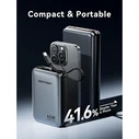 VENTION Power Bank 20000mAh 45W Mini με Ενσωματωμένο USB-C Καλώδιο, Γκρι (FHGH0-TY)