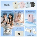 Vention 20000mAh Power Bank (USB-C + USB-C/USB-C/USB-A) with Built-in USB-C to USB-C Cable 22.5W Beige LED Display Universal Type (FKBN0-C-TY) (VENFKBN0-C-TY)