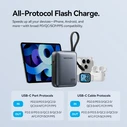 Vention 10000mAh Mini Power Bank (USB-C + USB-C/Lightning) with Built-in USB-C and Lightning Cables 45W Beige (FKMN0) (VENFKMN0)