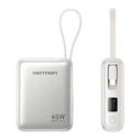 Vention 10000mAh Mini Power Bank (USB-C + USB-C/Lightning) with Built-in USB-C and Lightning Cables 45W Beige (FKMN0) (VENFKMN0)