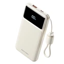 Vention XGYW0-39-TY Power Bank 10000mAh 22.5W USB-C + USB-A με Ενσωματωμένο Καλώδιο, Λευκή LED Οθόνη