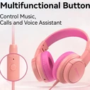 Blackview Kids Wired Foldable Fitbuds K1 Coral Pink