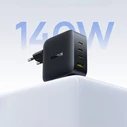Baseus EnerFill FH11 140W GaN Wall Charger — 3x USB-C PD + 1x USB-A, Quick Charge 3.0, Black