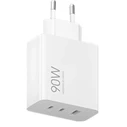 Xiaomi 90W HyperCharge GaN 3-Port Power Adapter (2×USB-C, 1×USB-A) White - BHR087MEU