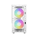 Deepcool CH360 Gaming Micro Tower PC Case with Side Window and RGB Lighting - White