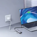 UGREEN Κόμβος USB C CM511 HDMI 4K 60Hz 3x USB 3 0 5Gbps PD 100W ασημί 15597