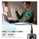 Ugreen Uno L509 100W USB-C to USB-C PD Fast Charging Cable LED 2m