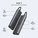 Ugreen CM512 USB-C Docking Station με HDMI 4K PD Ethernet Γκρί