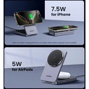 Ugreen W528 Μαγνητικός Ασύρματος Φορτιστής 2‑σε‑1 Πτυσσόμενη Βάση Qi (Γκρι)