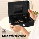 DELI Portable Extra Large Cash Box Black
