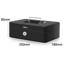 DELI Portable Extra Large Cash Box Black