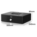 DELI Portable Extra Large Slim Cash Box Black