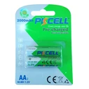 Pkcell Rechargeable Battery AA 2000 mAh 2 Pack