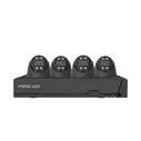 FOSCAM FN9108E-T4-2T Surveillance Camera Kit, 4 Cameras with Recorder 2TB, Black
