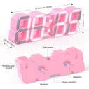 EDUP EH-LEDNI-B-1 3D LED Wall Clock 5.2" Mini Pink
