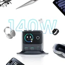 Joyroom GaN Charging Station with 2 x USB-A and 1 x USB-C Ports + USB-C Cable, 140W, Quick Charge 3.0, Grey (JR-TRD01)