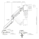 Brateck Desk Monitor Arm Gas Spring up to 49" LDT69-C012