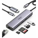 Ugreen CM512 USB-C Docking Station 7‑σε‑1 με 4K HDMI, PD, Ethernet - Ασημί