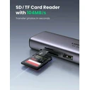 Ugreen CM512 USB-C Docking Station 7‑σε‑1 με 4K HDMI, PD, Ethernet - Ασημί