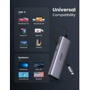 Ugreen CM512 USB-C Docking Station 7‑σε‑1 με 4K HDMI, PD, Ethernet - Ασημί