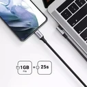 Ugreen US334 USB-C σε USB-C 100W Γρήγορο Καλώδιο Φόρτισης, 1x Γωνιακός Βύσμα, Νάιλον Πλεξούδα, Αλουμινένιο Κέλυφος, 2 m, Μαύρο
