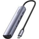 UGREEN Hub Adapter CM418 USB C to 2x USB HDMI RJ45 PD 100W Γκρι