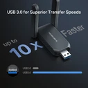 Mercusys Wireless USB Adapter Wi Fi 7 BE6500 High Gain MA37BEH