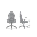 Anda Seat LUNA PRO Υφασμάτινη Καρέκλα Gaming Γκρι με Ρυθμιζόμενα Μπράτσα και Υποπόδιο