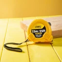DELI Steel Measuring Tape 8M 26ft 25MM Yellow