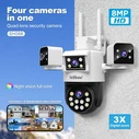 SRIHOME Security Camera 8MP Quad-Lens PTZ