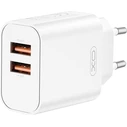 XO USB Chargers Dual USB-A 2.4A Charger CE34 EU White
