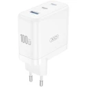 XO Universal GaN Charger with 3 Outputs 2x USB C and 1x USB A White