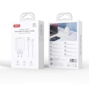 Default XO L164 Universal Charger 120W with USB-A and Detachable USB-A to USB-C Cable White