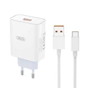 Default XO L164 Universal Charger 120W with USB-A and Detachable USB-A to USB-C Cable White