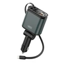 XO Φορτιστής αυτοκινήτου CC63 B1 45W με 2 εξόδους και 2 ενσωματωμένα καλώδια