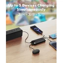 Charmast W2065 Power Bank 20000mAh 20W με 2 Θύρες USB-A και Θύρα USB-C Quick Charge Μαύρο