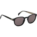 DAVID BECKHAM Unisex Sunglasses DB-1007/S-807 IR – Black Acetate Frame, Brown Photochromic Lenses, 49/24/145 mm