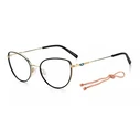 Γυναικείος σκελετός γυαλιών Missoni MMI 0061 2M2, cat-eye μεταλλικός, μαύρο/χρυσό