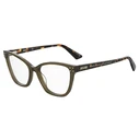 Γυναικείος σκελετός γυαλιών Moschino MOS595 3Y5, acetate, στρογγυλός, μέγεθος 54/17/140, χακί
