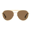 Polaroid Unisex Sunglasses PLD6211/S/X J5G Aviator Gold Metal Frame Brown Lenses 57/17/145