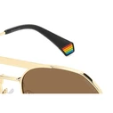 Polaroid Unisex Sunglasses PLD6211/S/X J5G Aviator Gold Metal Frame Brown Lenses 57/17/145
