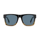 Tommy Hilfiger Women's Sunglasses TH-2118-S-37N — Black Acetate Frame with Blue Lenses, 53-20-140 mm, Category 3 UV400