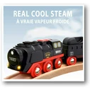 BRIO Battery Steam Locomotive with Light and Smoke (Black/Red) - Model 33884