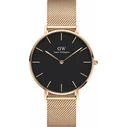 Daniel Wellington Petite Ashfield Γυναικείο Ρολόι 36mm Μπαταρίας με Ροζ Χρυσό Μεταλλικό Μπρασελέ