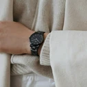 Daniel Wellington Iconic Link Ceramic Γυναικείο Ρολόι 32mm Μαύρο Κεραμικό Μπρασελέ