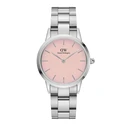 Daniel Wellington Iconic Link Γυναικείο Ρολόι 36mm Μπαταρίας με Ασημί Μεταλλικό Μπρασελέ DW00100535