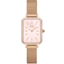 Daniel Wellington Quadro Γυναικείο Ρολόι 20mm Μπαταρίας με Ροζ Χρυσό Μεταλλικό Μπρασελέ DW00100669